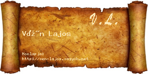 Vén Lajos névjegykártya